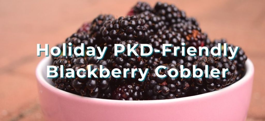 PKD-friendly Blackberry cobbler Blog Banner