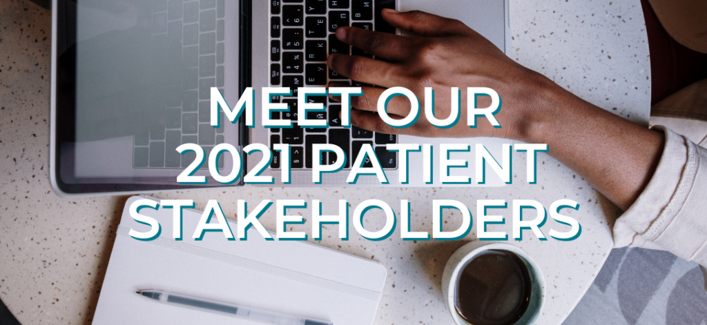 2021 Patient Stakeholders blog header image, woman on laptop