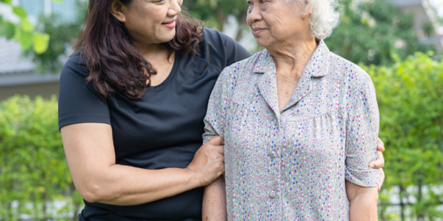 What It's Like Being a Family Caregiver feature image of two family members